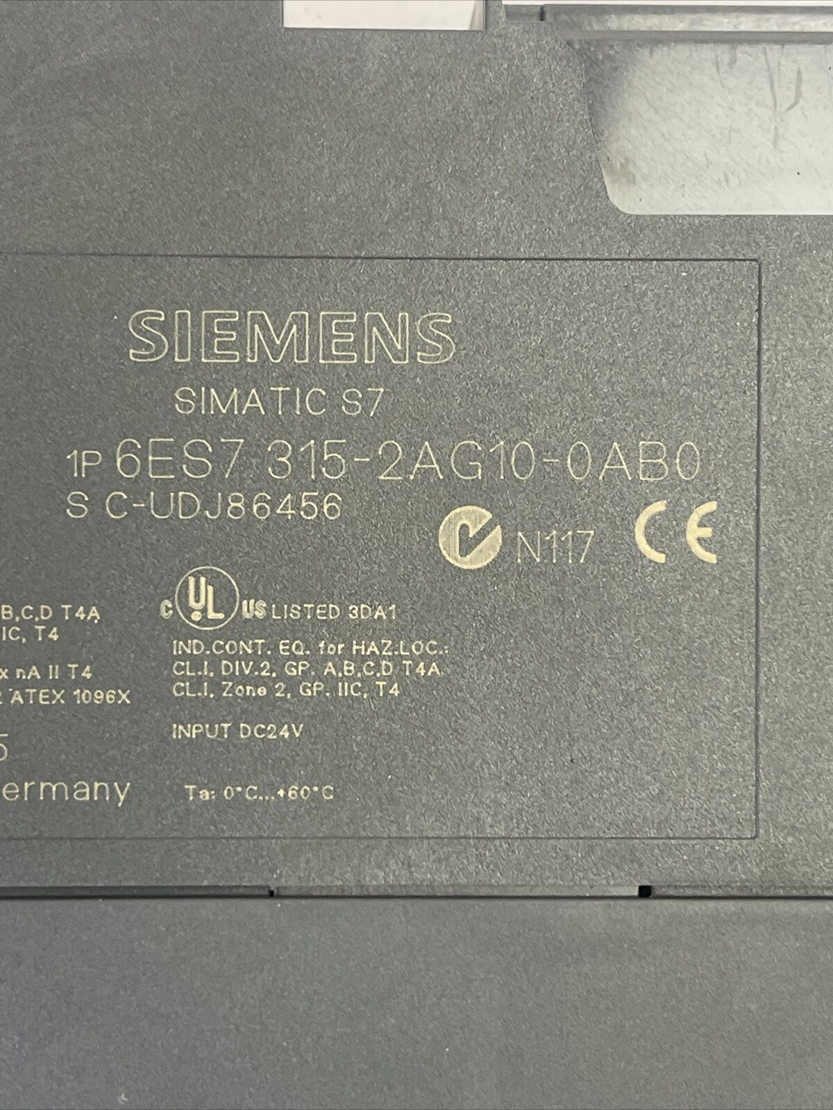 SIEMENS SIMATIC S7-300 1P 6ES7 315-2AG10-0AB0 CPU MODULE CPU315-2 DP