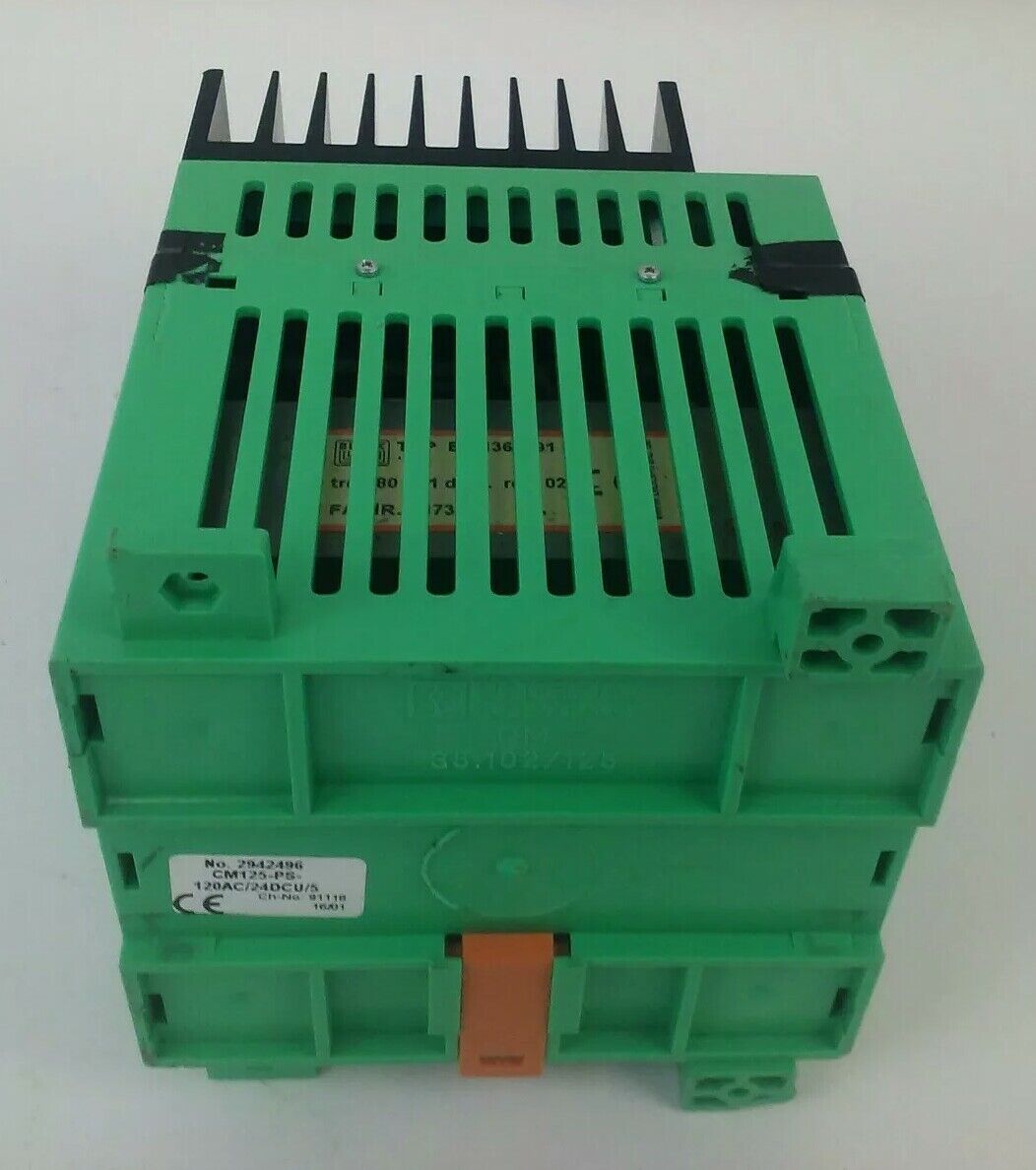 PHOEINX CONTACT CM 125-PS-120AC/24DCU/5 POWER SUPPY 120VAC 50/60HZ 24VDC 5A