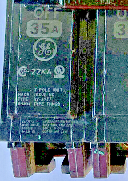 GE THHQB32035 CIRCUIT BREAKER 22KA 240VAC 3POLE 35A