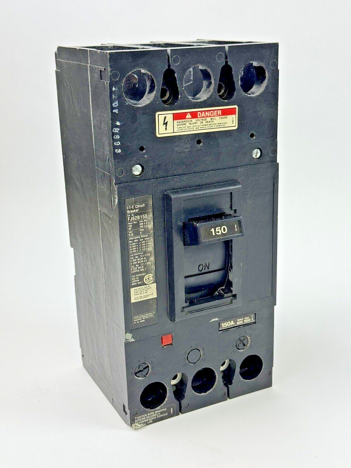 ITE /SIEMENS - FJ62B150 - BREAKER W/ 150A TRIP - 2 POLE/150A/600VAC/TYPE FJ6