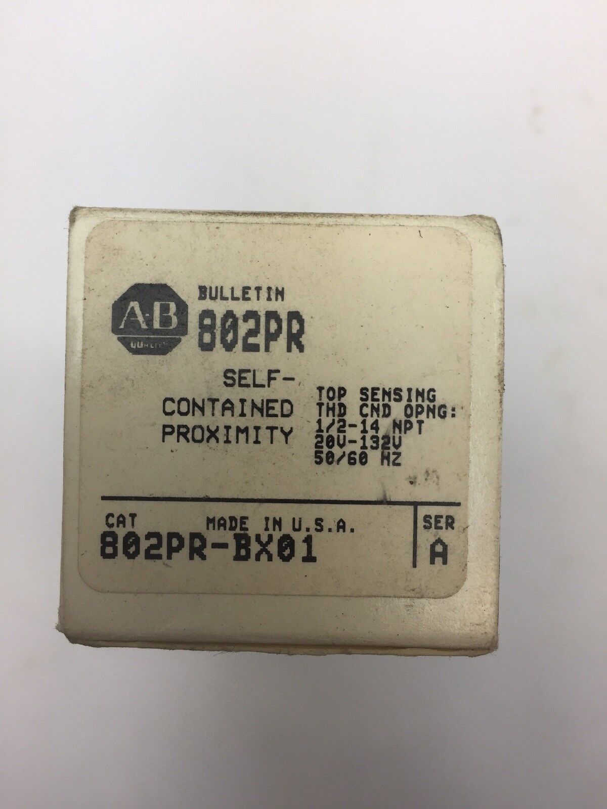 ALLEN BRADLEY 802PR-BX01 SELF-CONTAINED PROXIMITY 20V-132V 50/60HZ *NEW*