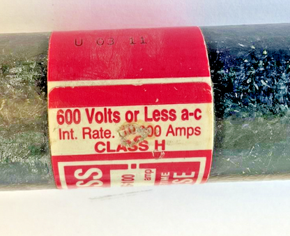 BUSSMANN NOS100 FUSE 600VAC 100A NOS-100 CLASS H***LOTOF3***