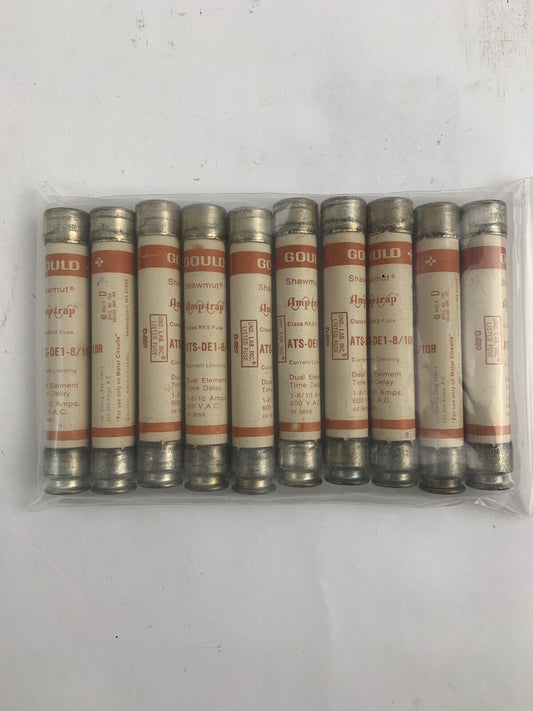 Gould Shawmut Amp-trap ATS-DE-1-8/10R 1 8/10A 600V Fuse "Lot of 10"