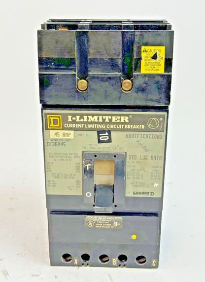 SQUARE D - IF36045 - I-LIMITER CIRCUIT BREAKER - 45 AMP, 3 POLE, 600 VAC