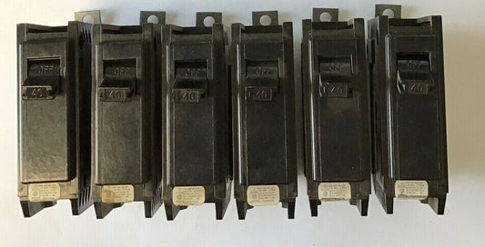 SYLVANIA BQ1C040 CIRCUIT BREAKER 40A 120/240VAC TYPE BQ***LOTOF6***