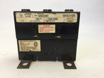 WESTINGHOUSE HKB2250T TRIP UNIT 250AMP 2POLE INST TRIP 1250-2500A