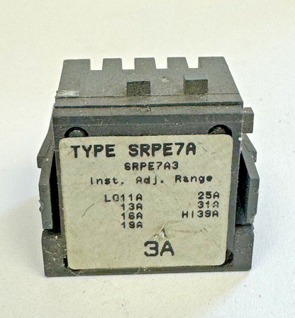 GE - SRPE7A3 - RATING PLUG W/ ADJUSTABLE INSTANTANEOUS TRIP - 3A