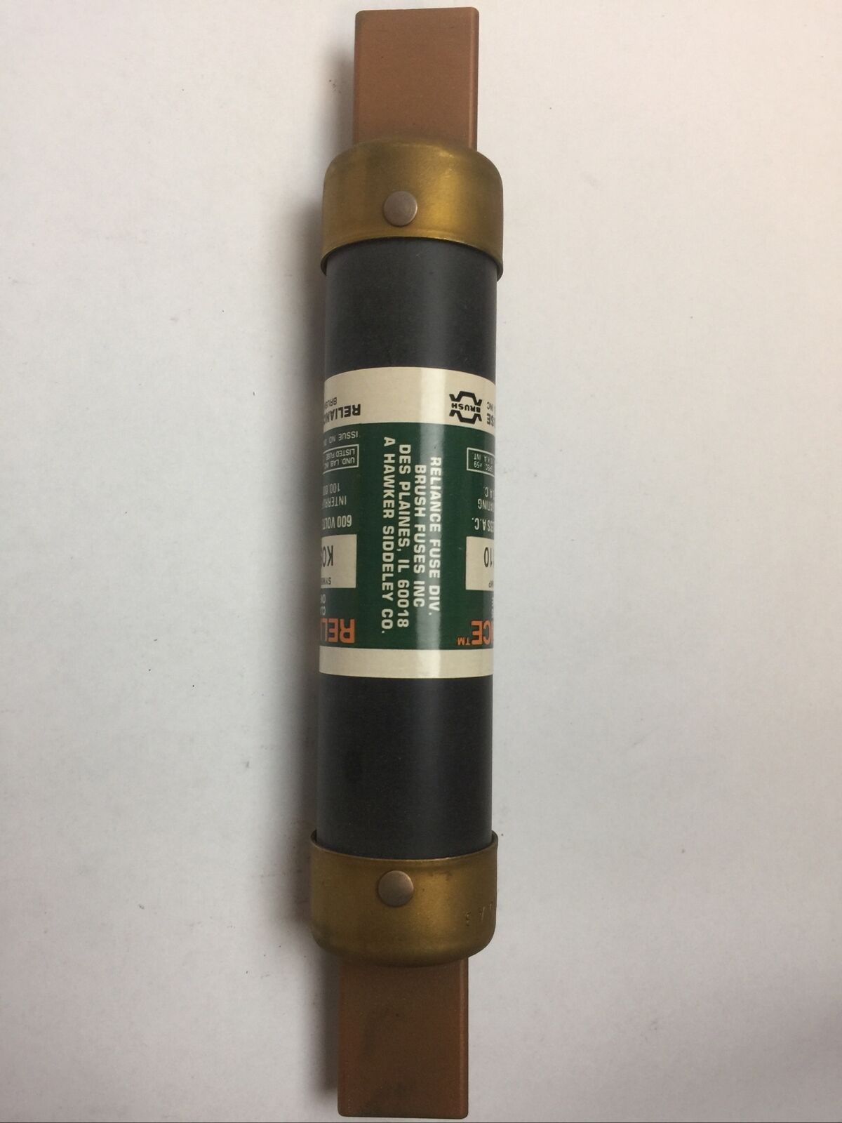 RELIANCE KOS110 CLASS K5 ONE TIME FUSE 110AMP 600VAC