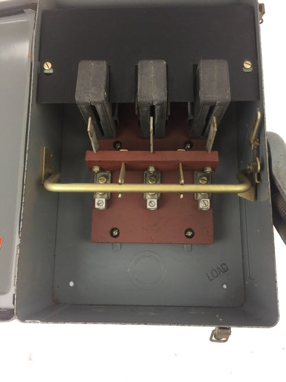 WESTINGHOUSE AHU363 HEAVY DUTY SAFETY SWITCH 600 VAC 100 AMP NEMA 1A