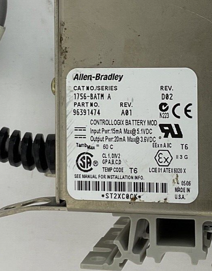 ALLEN BRADLEY 1756-BATM CONTOLLOGIX BATTERY MOD SER.A REV.A01