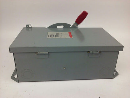 WESTINGHOUSE, HUN362, SAFETY SWITCH, 60A, 600V, 3P, TYPE 1 INDOOR, MISSING PARTS