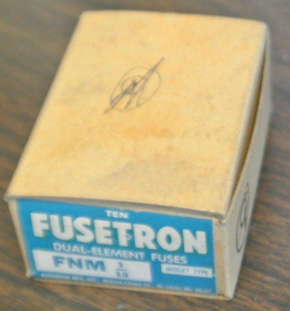 BOX of 10 / BUSSMANN FNM3/10 MIDGET FUSES  3/10A / 250V / NEW SURPLUS / FNM-3/10