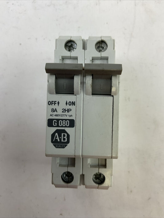 ALLEN BRADLEY 1492-CB2G080 MANUAL MOTOR CONTROLLER 8A 2HP 480Y/277VAC 1PH SER C