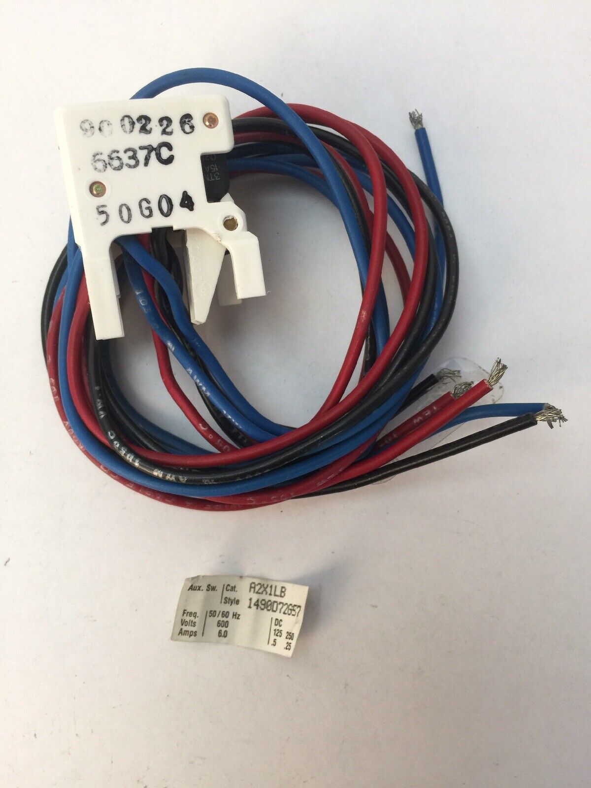 WESTINGHOUSE/CUTLER HAMMER A2X1LB AUXILIARY SWITCH 125/250VDC .5/.25A 600VAC 6A