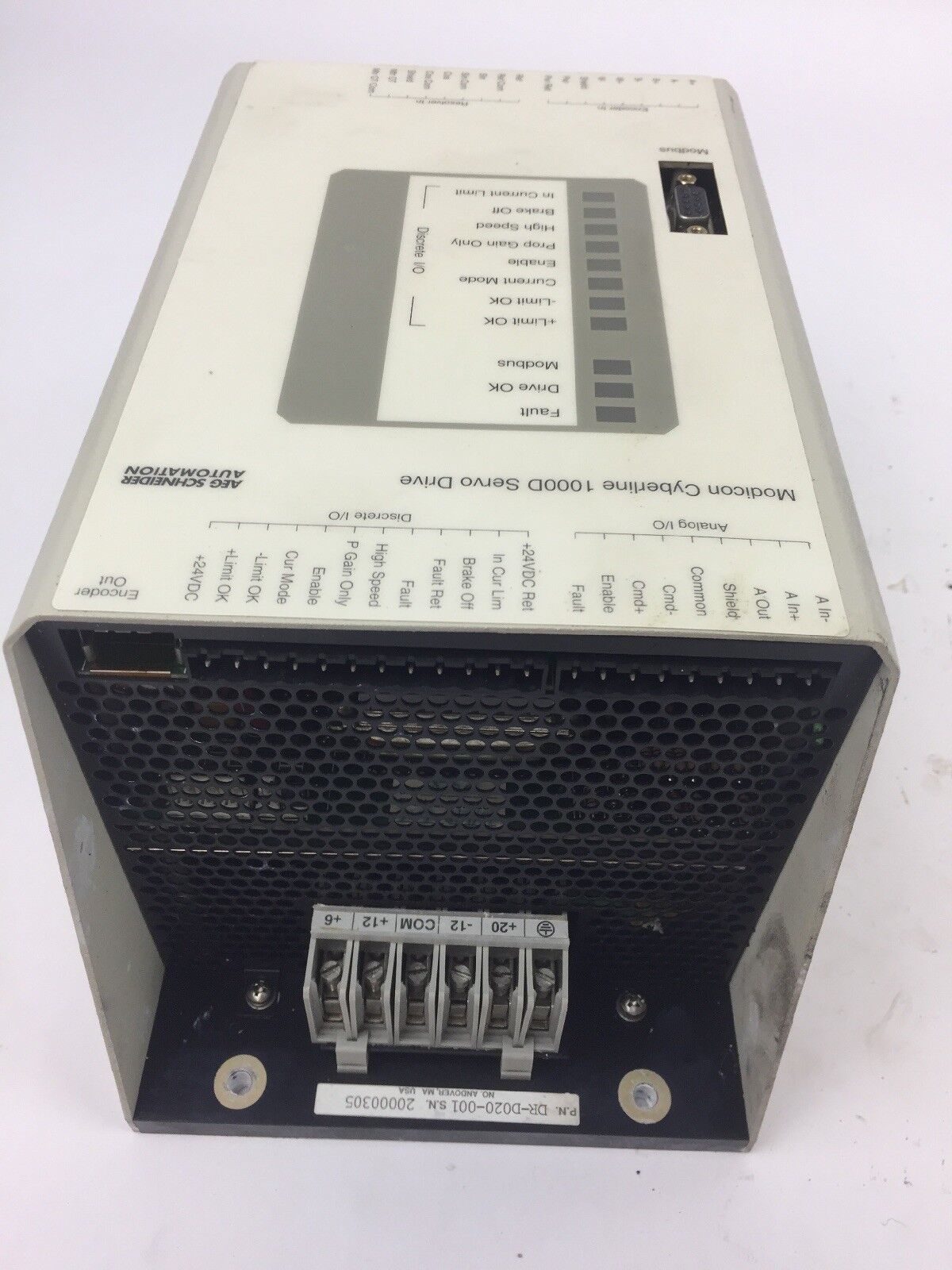 MODICON DR-D020-001 CYBERLINE 1000D SERVO DRIVE