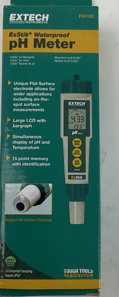 EXTECH PH100EXSTIK WATERPROOF PH METER DIGITAL READOUT