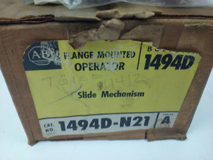 ALLEN BRADLEY 1494D-N21 SER. A FLANGE MOUNTED OPERATOR, SLIDE MECHANISM, 1494D