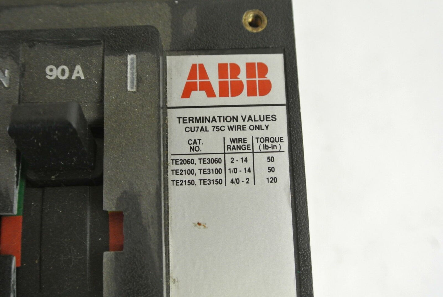 ABB ESB23090L CIRCUIT BREAKER 240V, 90A, 3-POLE - NEW SURPLUS