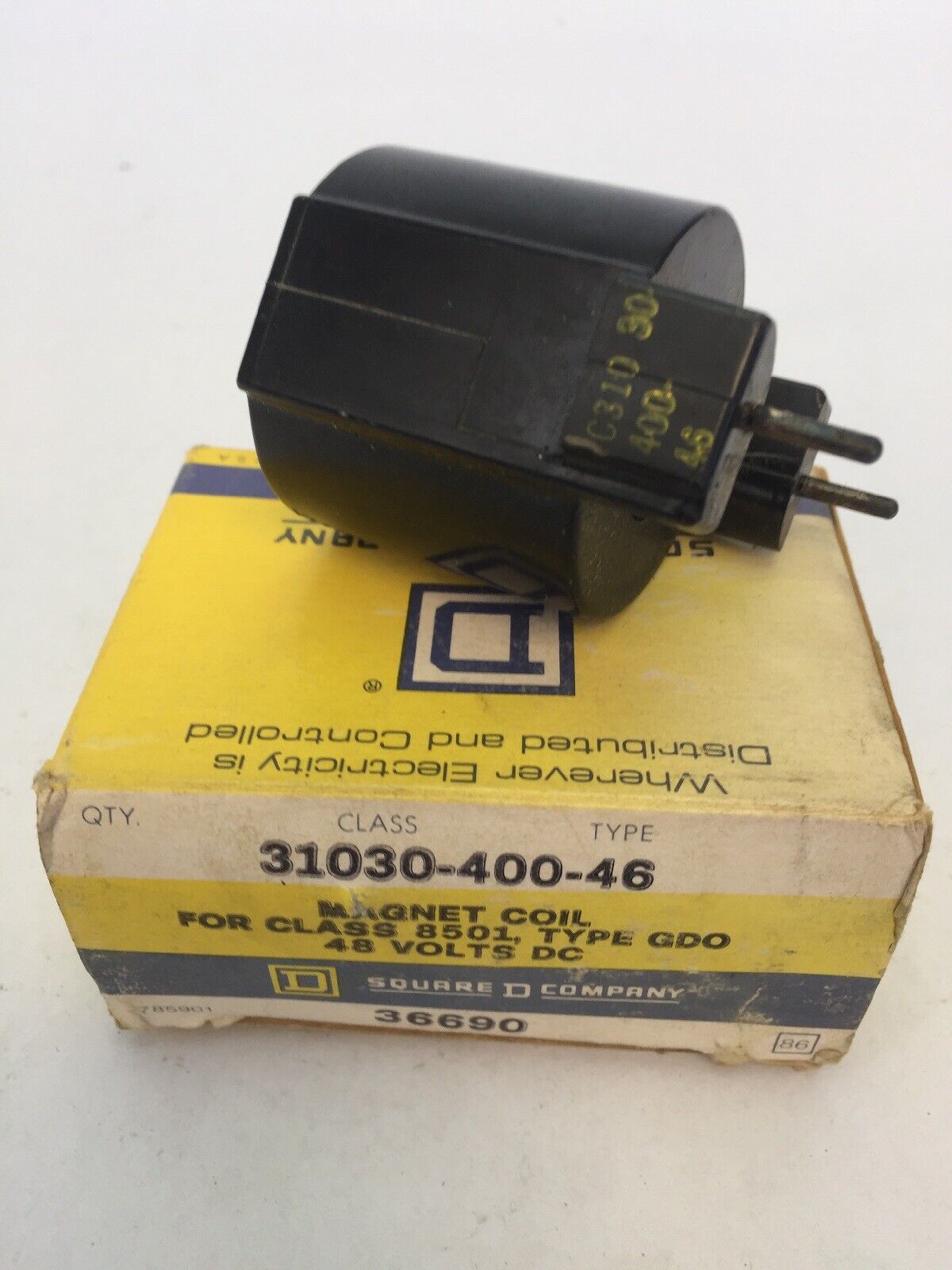 SQUARE D 31030-400-46 MAGNET COIL FOR CLASS 8501 TYPE GDO 48VDC