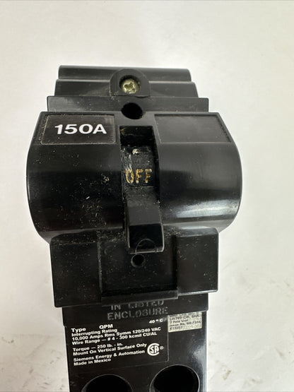 SIEMENS QPM2150 CIRCUIT BREAKER 150AMP 2POLE 120/240VAC