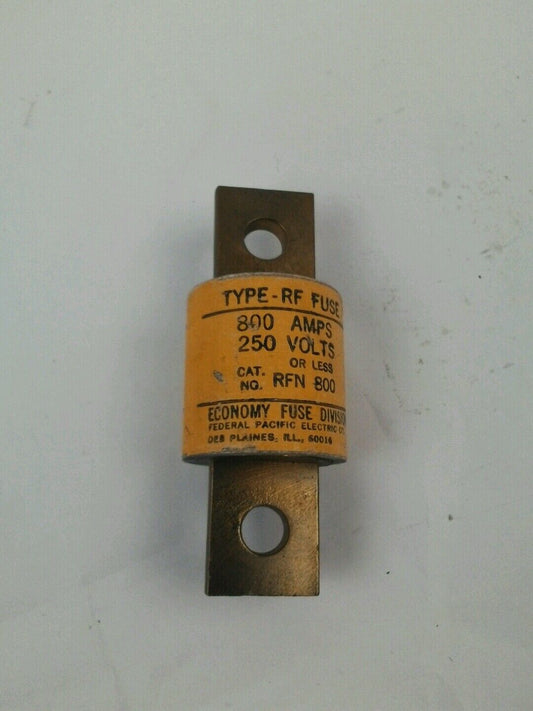 ECONOMY FUSE DIVISION RFN 800 TYPE RF FUSE 800 AMPS 250 VOLTS