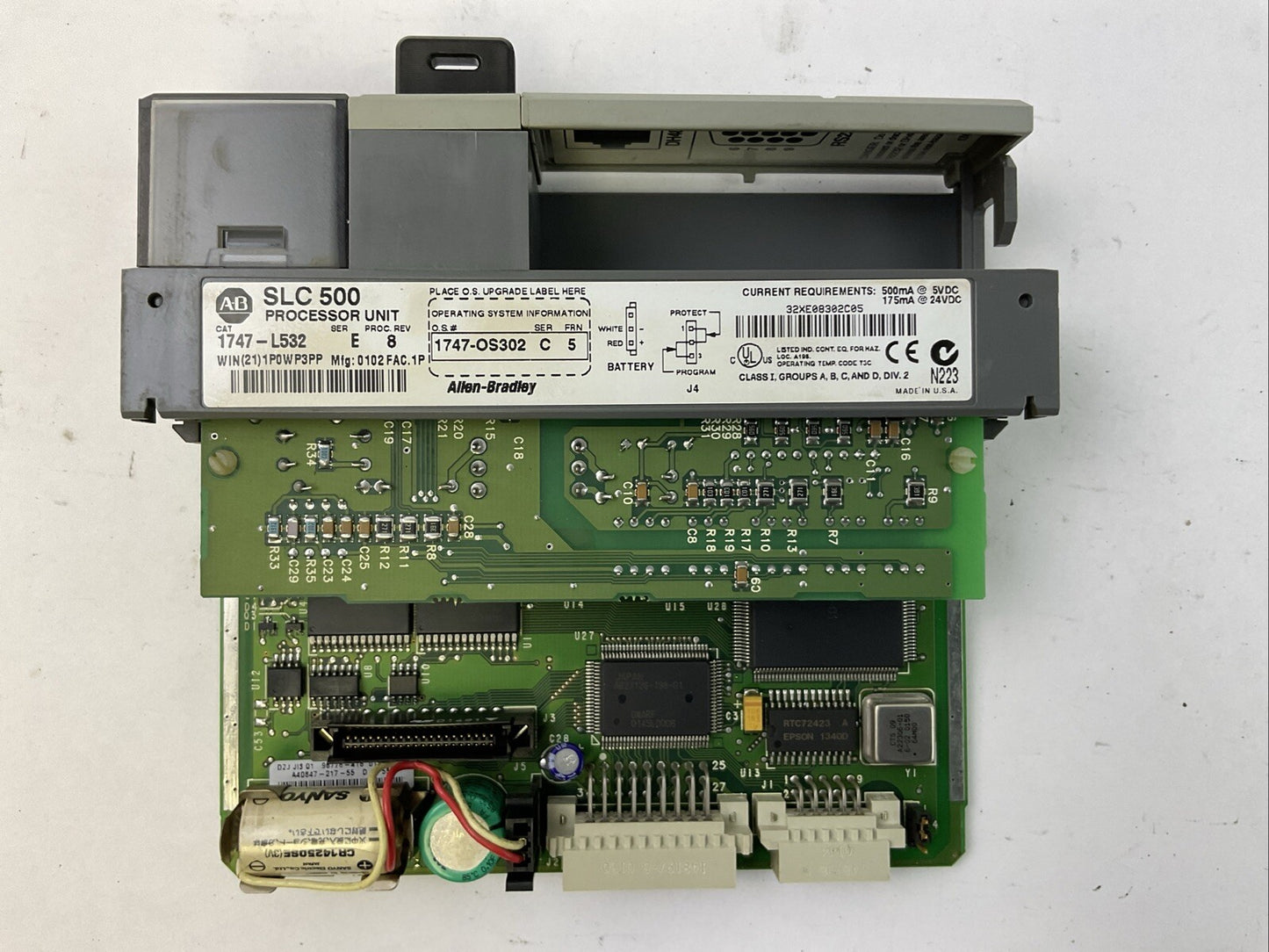 ALLEN BRADLEY 1747-L532 SER E PROC REV 8 SLC500 PROCESSOR 1747-OS302 SER C FRN 5
