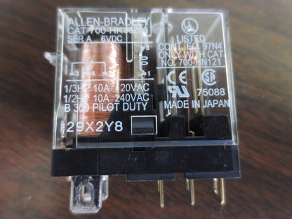 ALLEN-BRADLEY 700-HK36Z06 SPDT GENERAL PURPOSE RELAY 6VAC, 10A - NEW SURPLUS