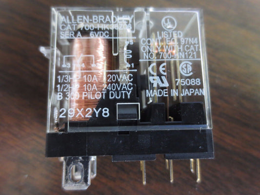 ALLEN-BRADLEY 700-HK36Z06 SPDT GENERAL PURPOSE RELAY 6VAC, 10A - NEW SURPLUS
