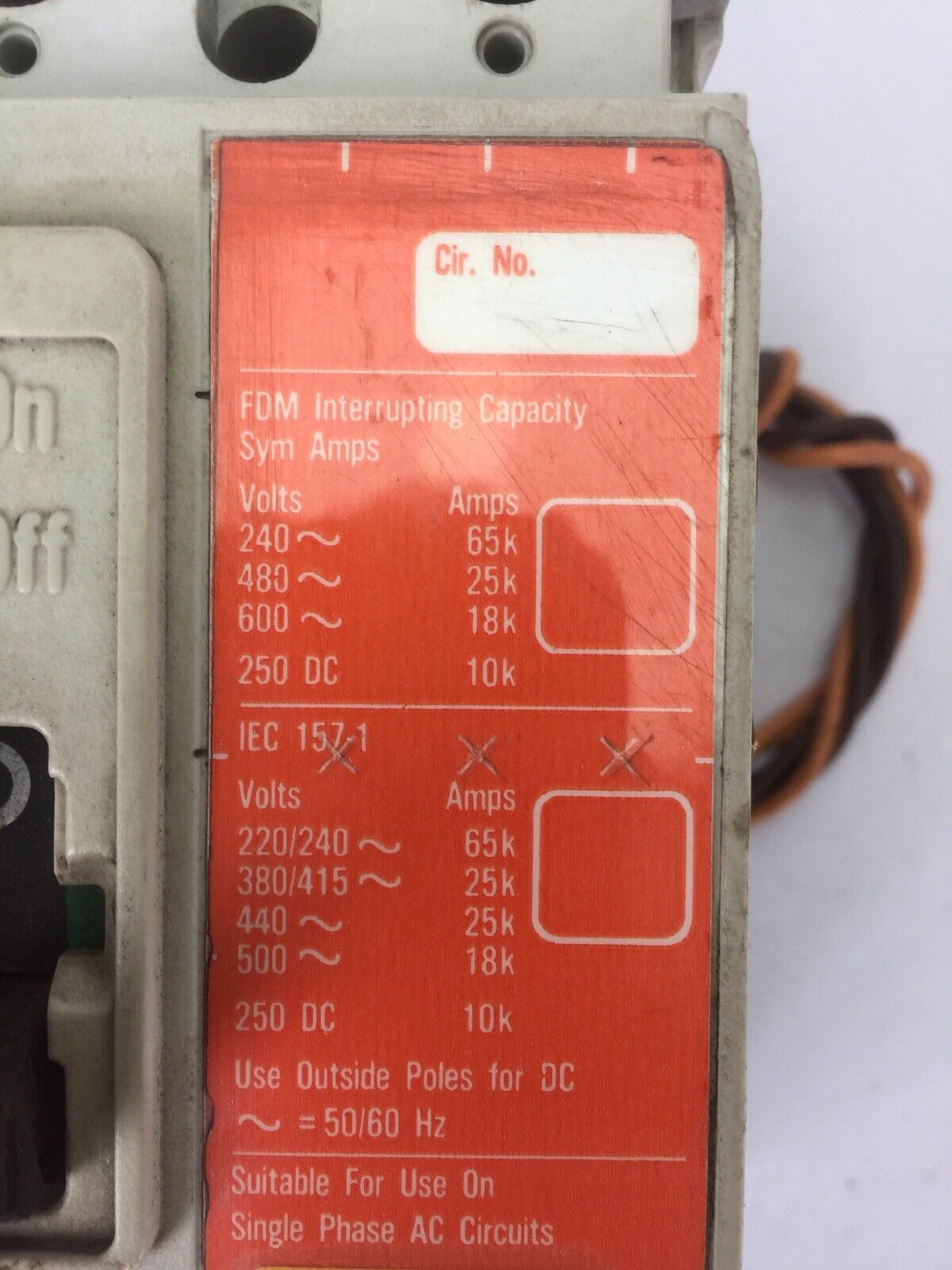 WESTINGHOUSE FDM3020LU62 MINING CIRCUIT BREAKER SERIES C 20AMP 600VAC 3POLE