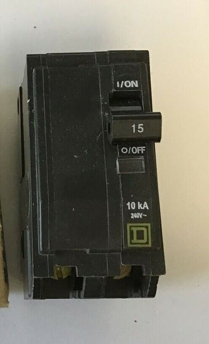 SQUARE D QO215H CIRCUIT BREAKER 15A 240VAC 50/60HZ 2POLE