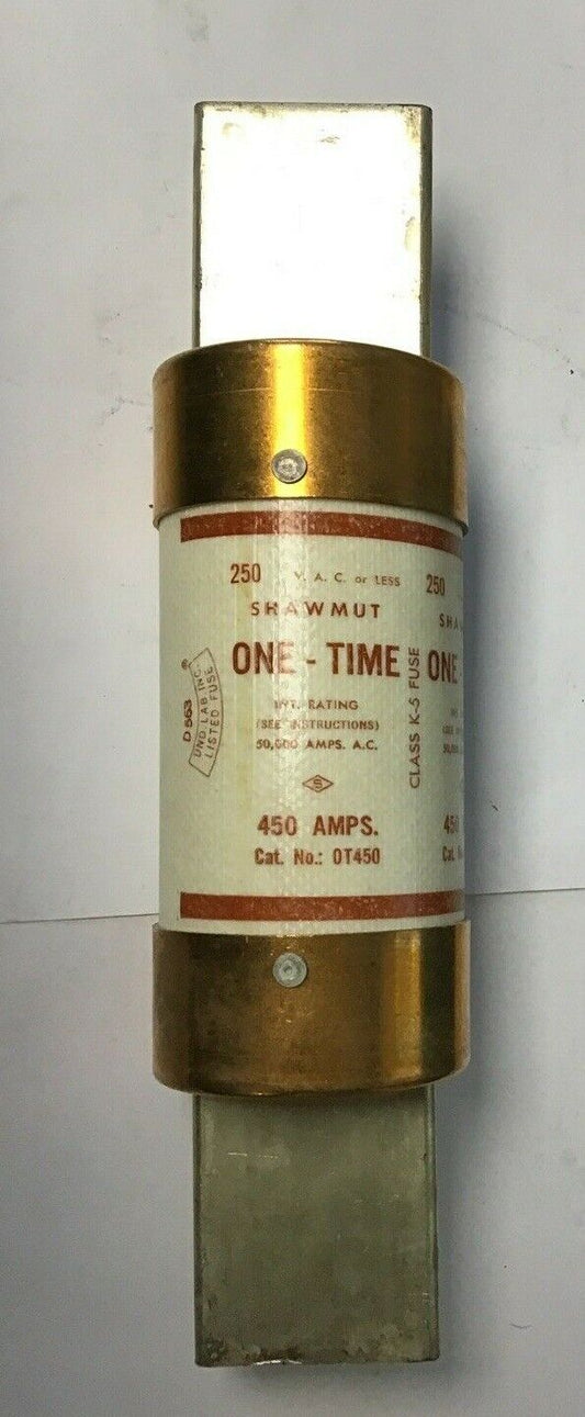 SHAWMUT OT450 ONE-TIME FUSE 250VAC CLASS K-5 450A