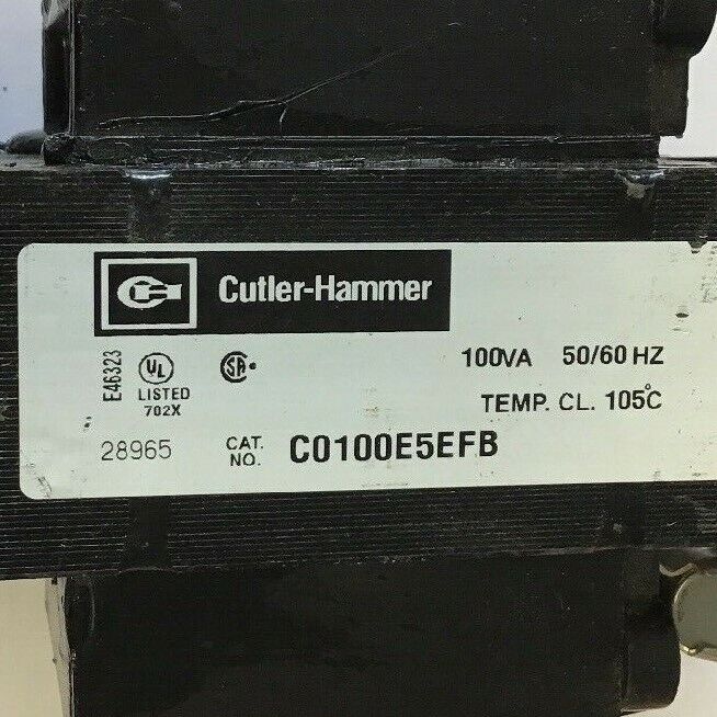 CUTLER HAMMER C0100E5EFB CONTROL TRANSFORMER 100VA 50/60HZ