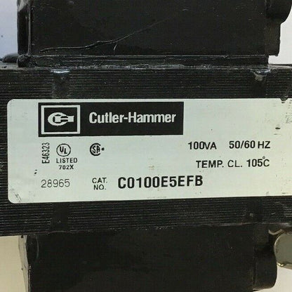 CUTLER HAMMER C0100E5EFB CONTROL TRANSFORMER 100VA 50/60HZ