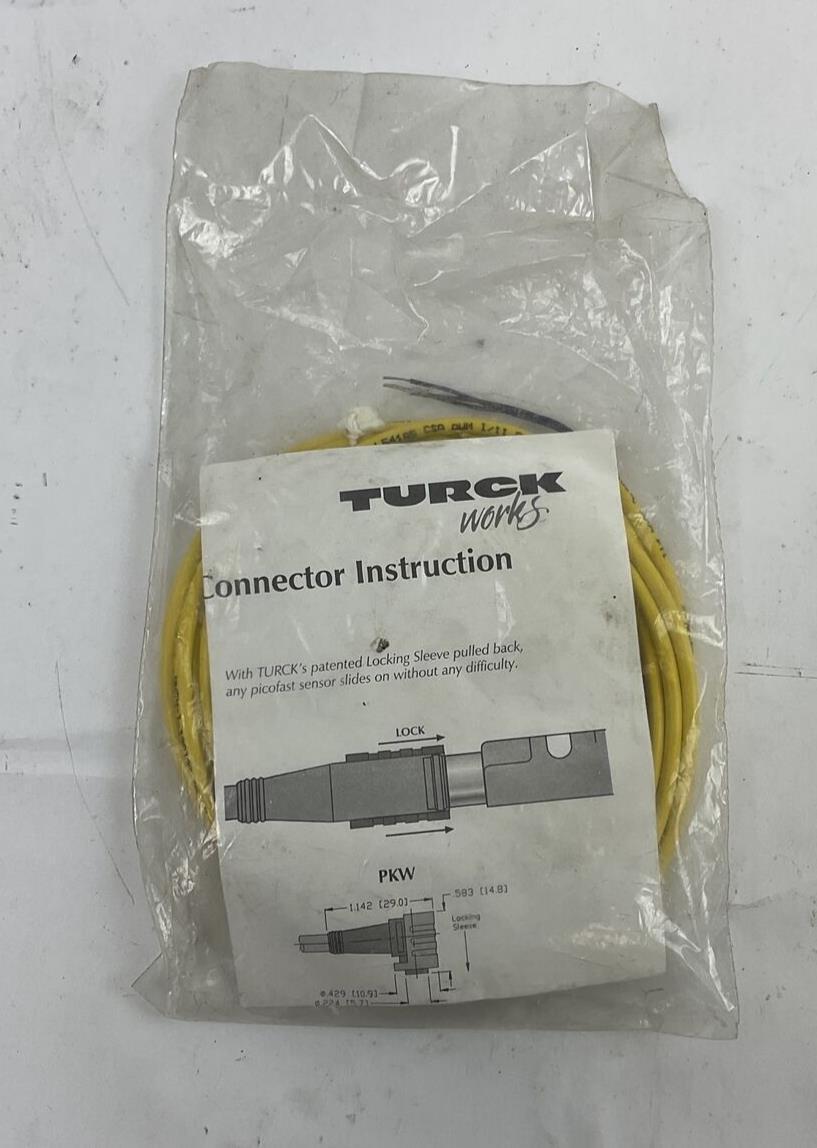 TURCK PKW 3Z-2 RIGHT ANGLE CORD FEMALE 125VAC/DC 4A ***LOTOF4***