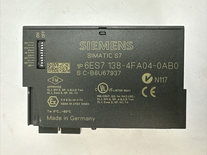 SIEMENS 1P 6ES7 138-4FA04-0AB0 SIMATIC S7 PROFIsafe 4/8 F-DI DC24V MODULE