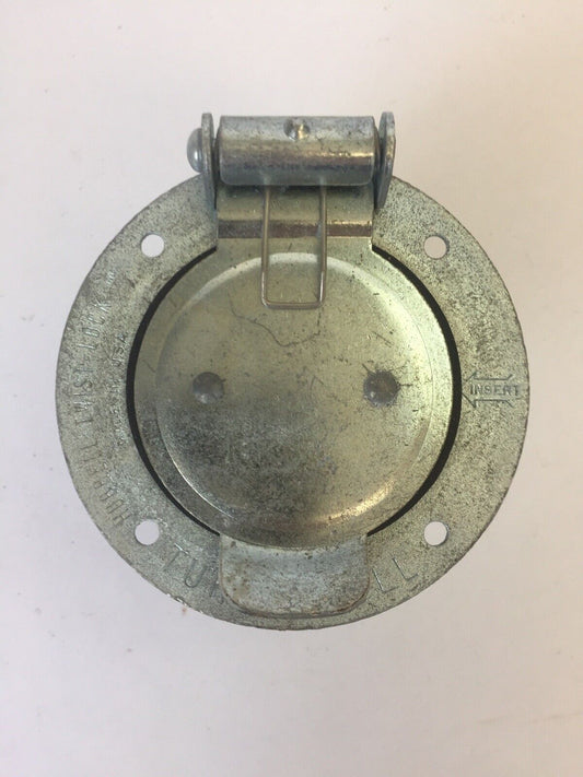 HUBBELL 3768 TWIST-LOCK FLANGED INLET WITH LIFT COVER 250VDC 600VAC 50A 4-WIRE