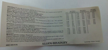 ALLEN BRADELY 600-TQX110 SER.B, MANUAL MOTOR STARTER  240V, NO KEY