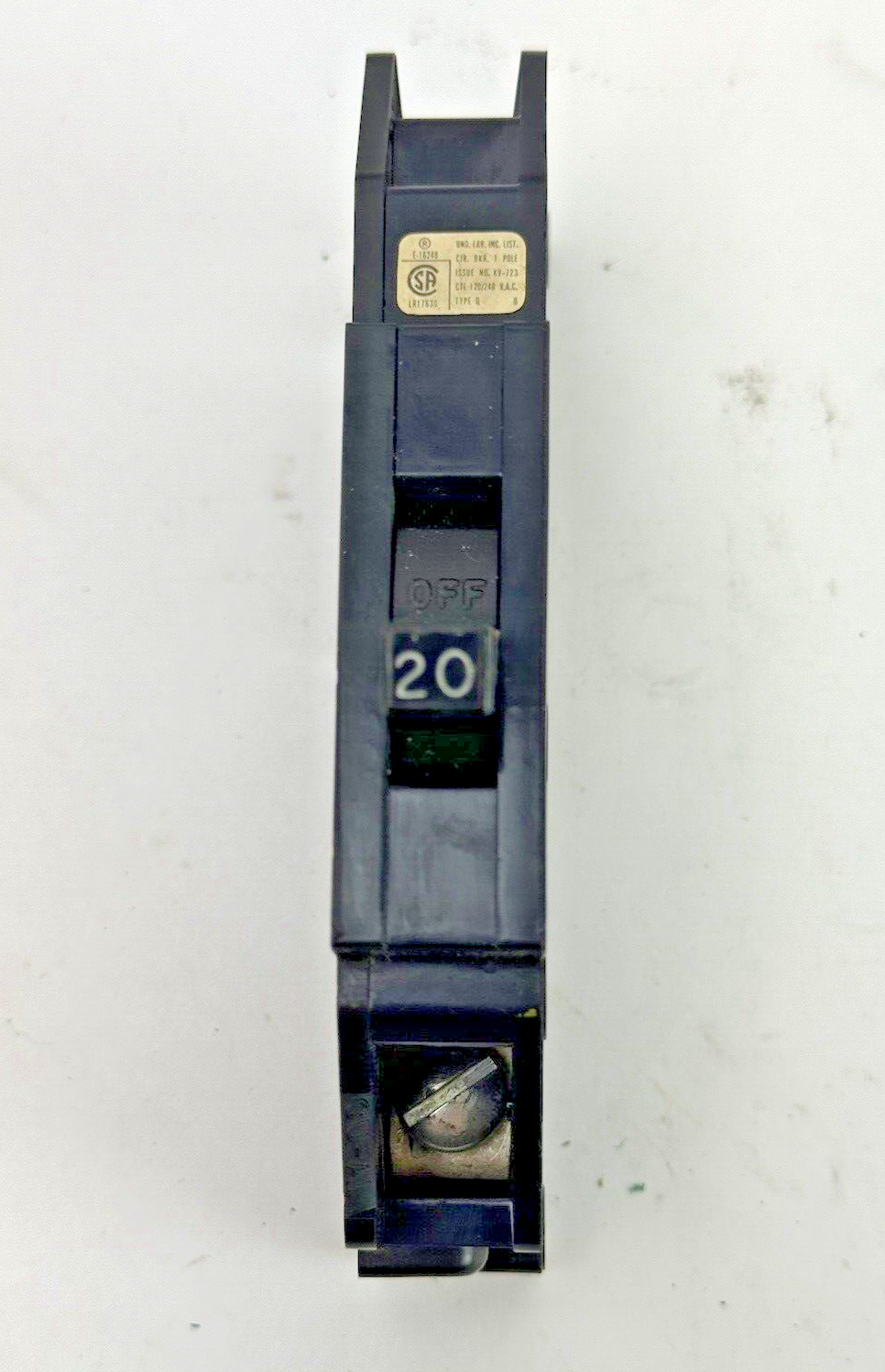 ZINSCO - Q-20 - SINGLE CIRCUIT BREAKER 20 A, 120 VAC, 1 POLE