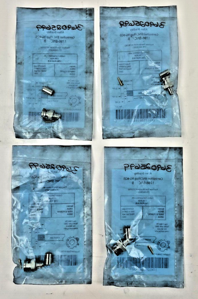 LOT OF 4 - ALLEN BRADLEY - 1786-BNC B - CONTROLNET BNC PLUG RG-6QS