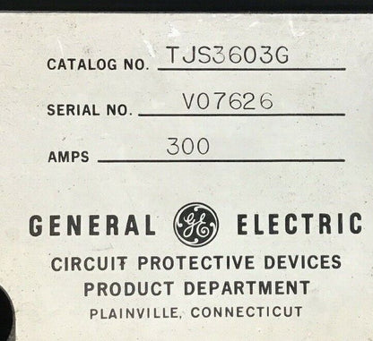 GE TJS36036 CIRCUIT BREAKER 300A 600VAC W/ VERSATRIP 300A  TRIP UNIT