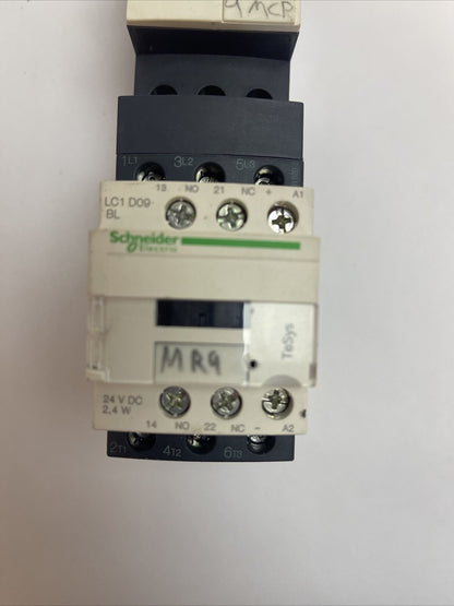 SCHNEIDER LC1 D09 BL CONTACTOR LAD4TBDL 24V GV2ME10 MANUAL MOTOR STARTER GV1G09