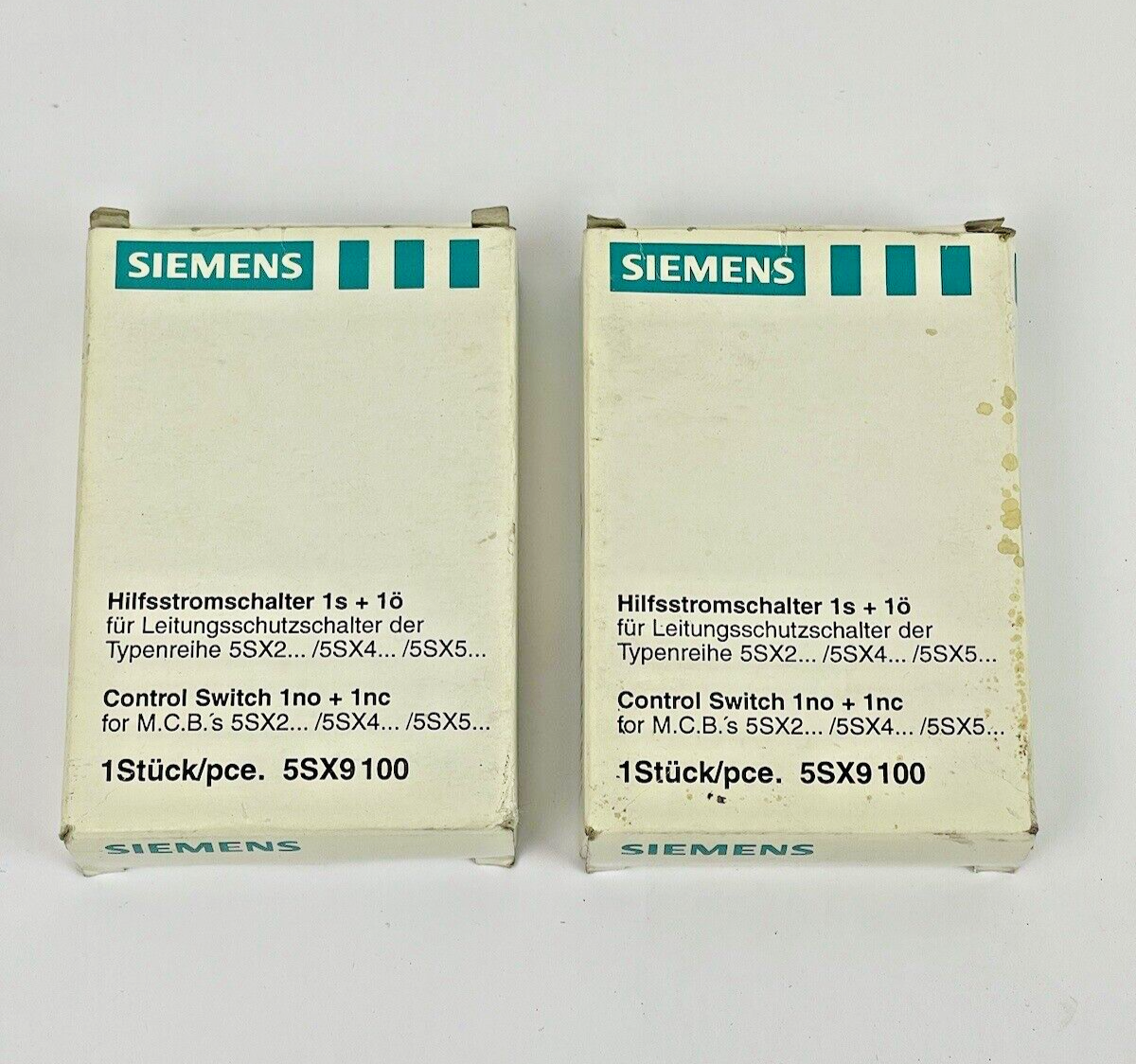 SIEMENS *LOT OF 2* - 5SX9100 -AUXILIARY CONTACT BLOCK -MINIATURE CIRCUIT BREAKER