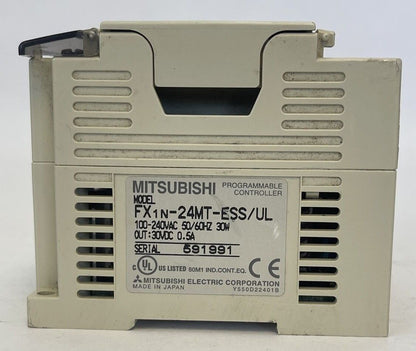 MITSUBISHI FX 1N-24MT-ESS/UL PROGRAMMABLE CONTROLLER 100-240VAC 30W OUT 30VDC