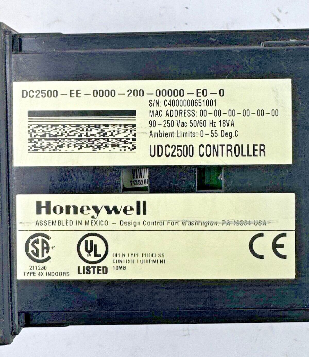 HONEYWELL - DC2500-EE-0000-200-00000-E0-0 - DIGITAL TEMPERATURE CONTROLLER