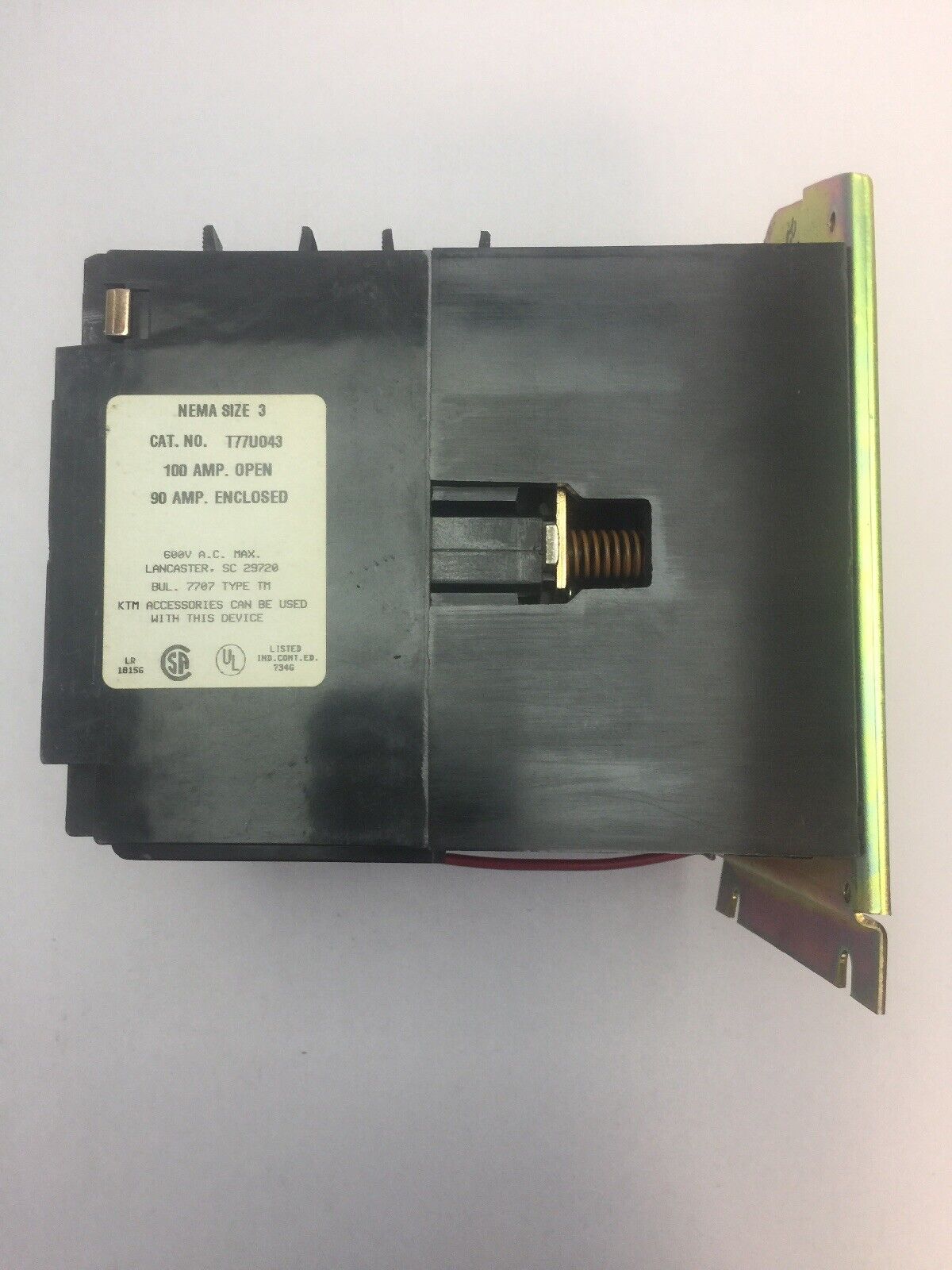 JOSLYN CLARK T77U043-76 TM CONTACTOR SIZE 3 100A 600VAC 3PH 50HP COIL 110-120V
