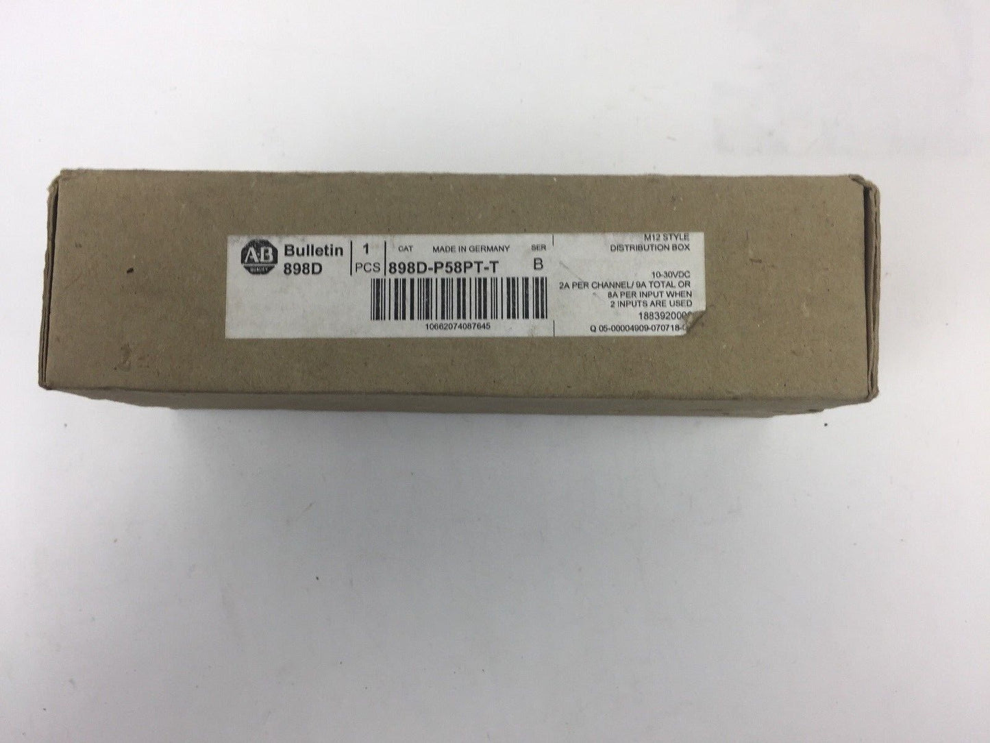 ALLEN BRADLEY 898D-P58PT-T DISTRIBUTION BOX SER B 10-30VDC