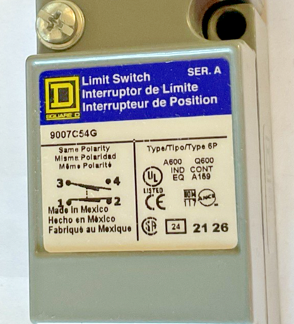 SQUARE D 9007C54G LIMIT SWITCH SER.A