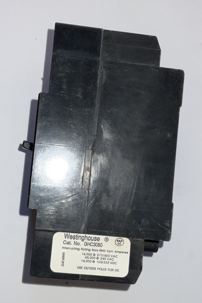 WESTINGHOUSE GHC3080 CIRCUIT BREAKER 480VAC 250VDC 80A 3POLE