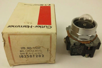 CUTLER HAMMER, 10250T202, 10250T, STD.INDICATOR PILOT LIGHT, 240VAC-DC,NEW OTHER