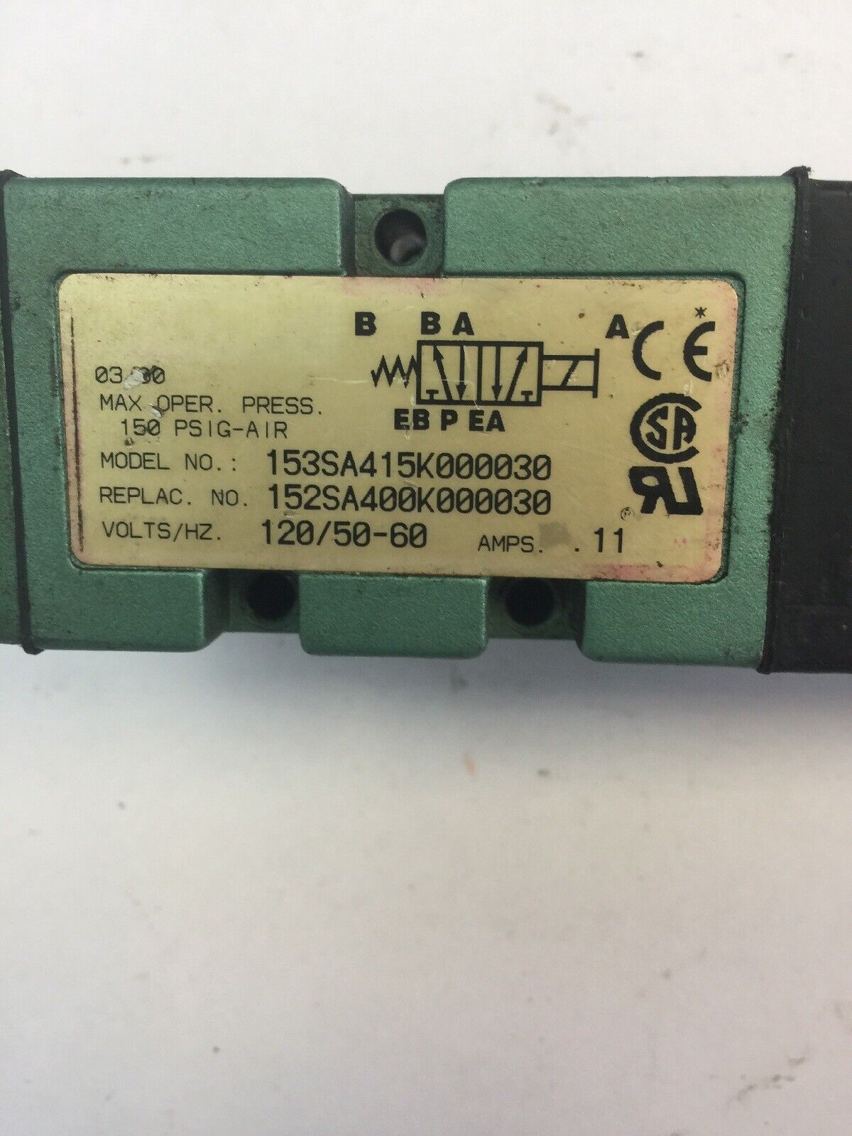 NUMATICS 228-690B SOLENOID VALVE 100-115/50 110-120/60 0.12 AMP